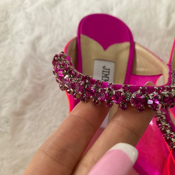 Jimmy Choo Bing 100 Embellished Mules - Picture 6 of 9